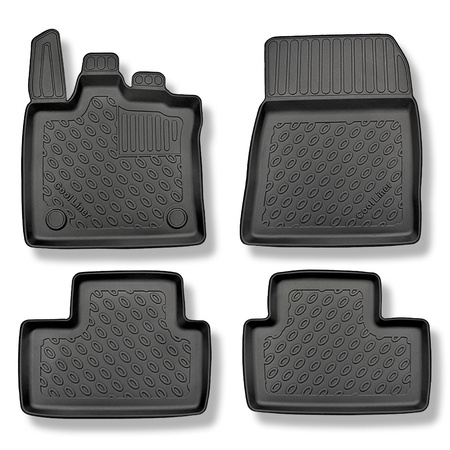 Tapis de sol en TPE adapté pour Mitsubishi ASX II SUV (03.2023-....) - aussi pour la version hybride - tapis de voiture - noir