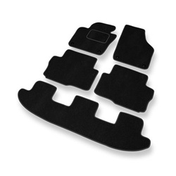 Tapis de Sol Velours adapté pour Volkswagen Sharan II Van (2010-2022) - Premium tapis de voiture - noir