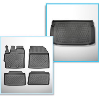 Kit tapis de coffre et tapis de voiture TPE pour: Toyota Yaris IV Hayon (11.2020