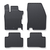Tapis de sol en caoutchouc adapté pour Nissan Qashqai II Crossover (2014-2021) - tapis de voiture - noir - 4 pcs.