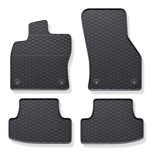 Tapis de sol en caoutchouc adapté pour Volkswagen T-Roc SUV (2017-....) - tapis de voiture - noir - 4 pcs.