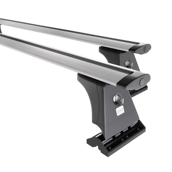 Barres de toit en aluminium adapté pour Renault Kangoo Van (2003-2007) - Porte-Bagages de Voiture argent - points de montage - (suivant le modèle de voiture ils peuvent se situer à différents endroits)