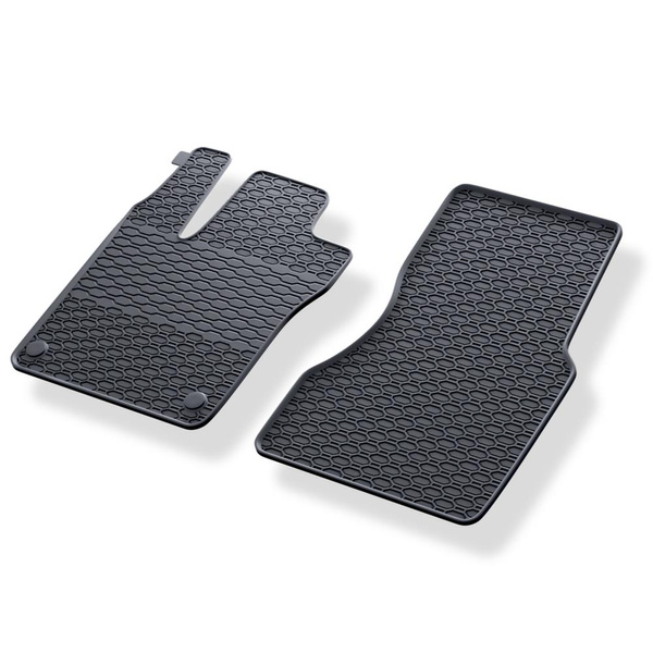 Tapis de sol en caoutchouc adapté pour Smart Fortwo III Hayon (2014-2019) - tapis de voiture - noir - 2 pcs.