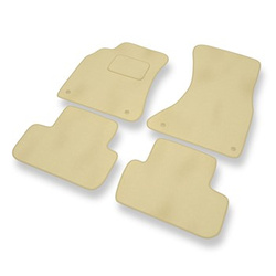Tapis de Sol Velours adapté pour Audi A5 I 8T Coupé, Cabriolet (2007-2016) 5 portes - Premium tapis de voiture - beige