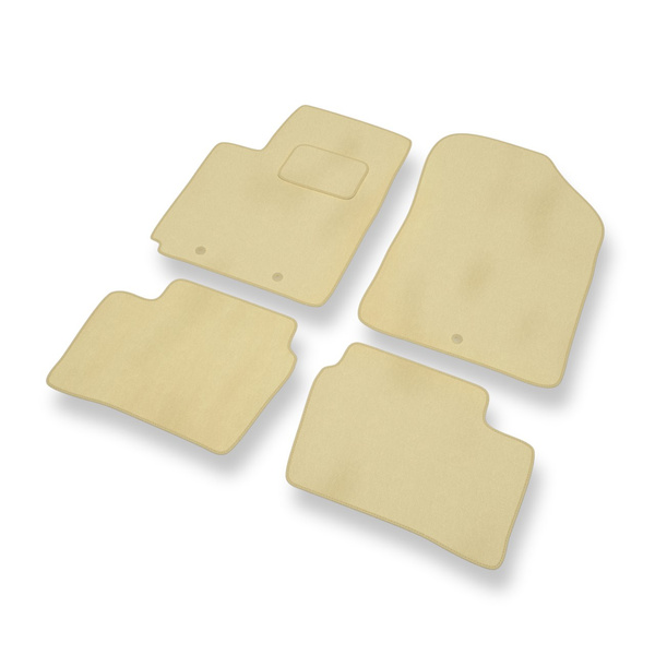 Tapis de Sol Velours adapté pour Kia Picanto II Hayon (2011-2016) - Premium tapis de voiture - beige