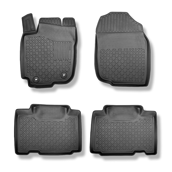 Tapis de sol en TPE adapté pour Toyota RAV4 IV SUV (12.2015-10.2022) - tapis de voiture - noir