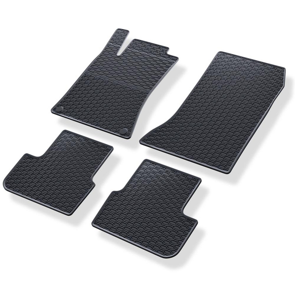 Tapis de sol en caoutchouc adapté pour Mercedes-Benz Classe B W246 Sports Tourer (2011-2018) - tapis de voiture - noir - 4 pcs.