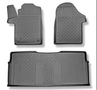 Tapis de sol en TPE adapté pour Mercedes-Benz Vito W447 Van (12.2015-10.2022) - toutes les versions d'équipement; sans la troisième rangée de sièges - tapis de voiture - noir