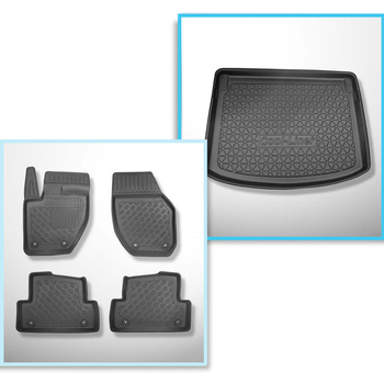 Kit tapis de coffre et tapis de voiture TPE PREMIUM pour: Volvo V40 II Hayon (07