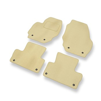 Tapis de Sol Velours adapté pour Volvo XC70 II (2007-2016) - Premium tapis de voiture - beige