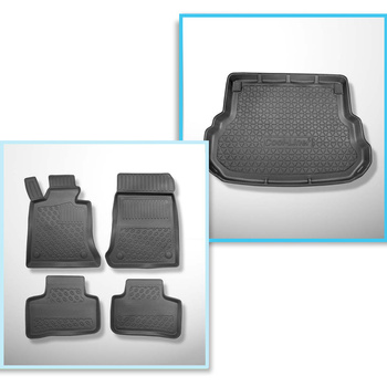 Kit tapis de coffre et tapis de voiture TPE PREMIUM pour: Mercedes-Benz GLK X204 SUV (06.2008-08.2015)