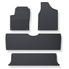 Tapis de sol en caoutchouc adapté pour Volkswagen Sharan I Van (1995-2010) - tapis de voiture - noir - 4 pcs.