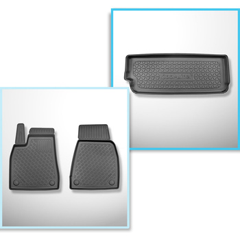Kit tapis de coffre et tapis de voiture TPE pour: Tesla Model X SUV (10.2016-12.