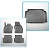 Kit tapis de coffre et tapis de voiture TPE pour: Audi A1 GB Sportback (07.2018-2024) - coffre inférieur;modèle sans plancher amovible de coffre