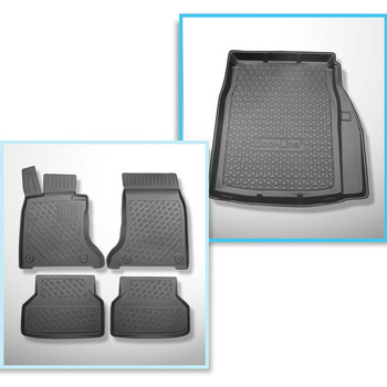Kit tapis de coffre et tapis de voiture TPE PREMIUM pour: BMW 5 E60 Berline (07.