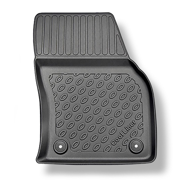 Tapis de sol en TPE adapté pour Audi Q3 F3 SUV, Sportback (09.2019-....) - aussi avec boîte hybride TFSI e Plug-in Hybrid - tapis de voiture - noir