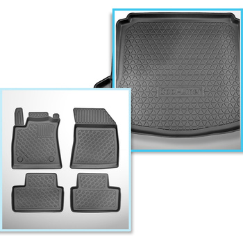 Kit tapis de coffre et tapis de voiture TPE pour: Renault Megane IV GrandCoupé (