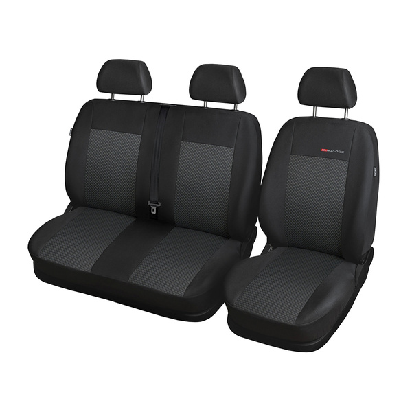 Housses de siège sur mesure adaptées pour Ford Transit Custom I Van, Bus (2012-2023) seulement les sièges avant - 1+2 - housse siege voiture - couverture siege - E3