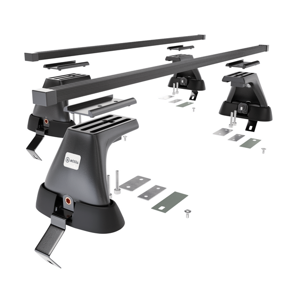 Barres de toit en acier adapté pour Skoda Fabia mk II Hayon (2007-2014) - Porte-Bagages de Voiture noir - toit normal