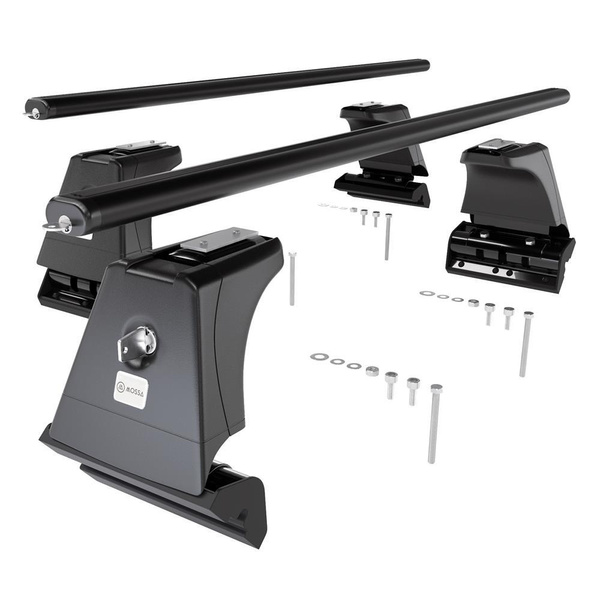 Barres de toit en aluminium adapté pour BMW 5 F10 Berline (2010-2017) - Porte-Bagages de Voiture noir - points de montage - (suivant le modèle de voiture ils peuvent se situer à différents endroits)