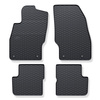 Tapis de sol en caoutchouc adapté pour Opel Corsa E (2014-2019) - tapis de voiture - noir