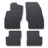 Tapis de sol en caoutchouc adapté pour Opel Corsa E Hayon, Van (2014-2019) - tapis de voiture - noir - 4 pcs.