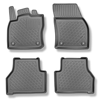 Tapis de sol en TPE adapté pour Volkswagen Caddy V Break (11.2020-....) - 5 ou 7 sièges; sans la troisième rangée de sièges - tapis de voiture - noir