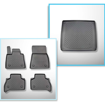 Kit tapis de coffre et tapis de voiture TPE pour: BMW X5 G05 SAV (11.2018-....) - 5 places; sans store électrique; sans 3ème rangée; aussi avec boîte hybride