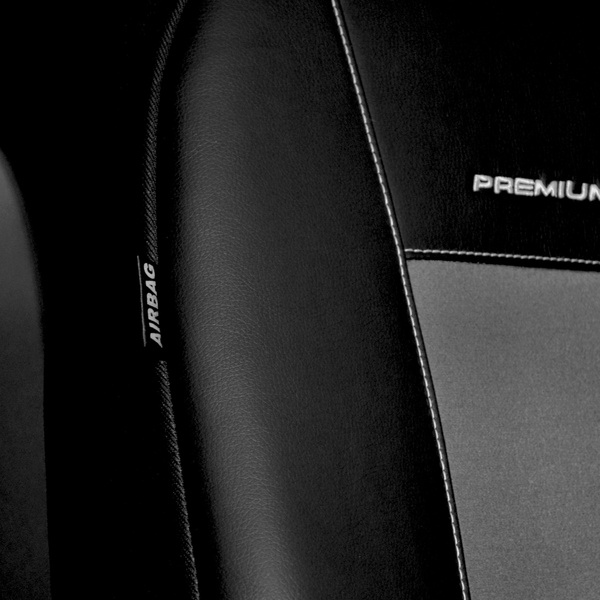 Housses de siège sur mesure adaptées pour Peugeot 208 Hayon (2012-2019) - housse siege voiture - couverture siege - gris