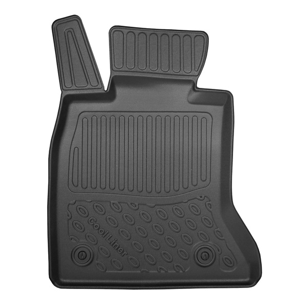 Tapis de sol en TPE adapté pour BMW 5 F11 Touring (12.2015-10.2022) - sans X-drive; distance entre les rails du siège avant (partie arrière) 415 mm - tapis de voiture - noir