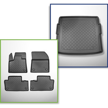 Kit tapis de coffre et tapis de voiture TPE pour: DS 7 Crossback SUV (01.2019-20
