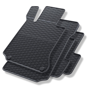 Tapis de sol en caoutchouc adapté pour Mercedes-Benz Classe C W204 (2006-2014) - tapis de voiture - noir