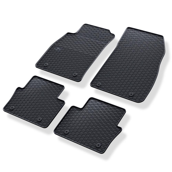 Tapis de sol en caoutchouc adapté pour Opel Insignia I Liftback, Berline, Sports Tourer (2008-2017) - tapis de voiture - noir - 4 pcs.