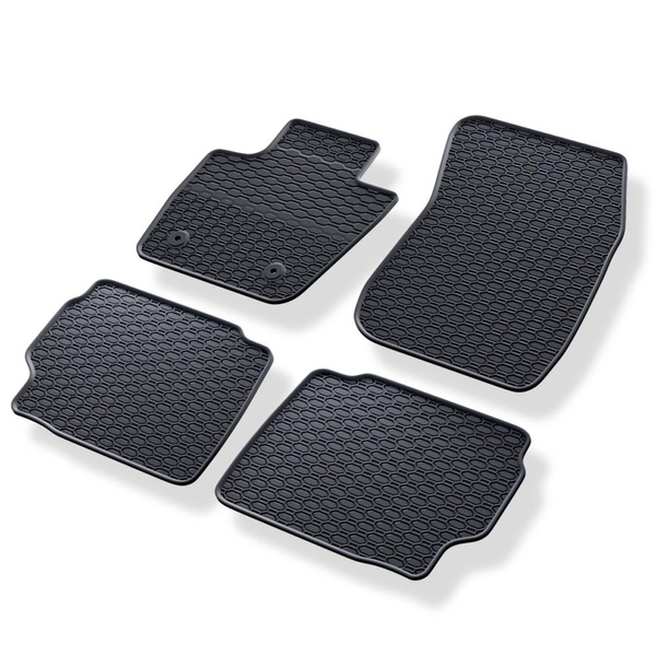 Tapis de sol en caoutchouc adapté pour Ford Mondeo V Hayon, Break, Berline (2014-2021) - tapis de voiture - noir - 4 pcs.