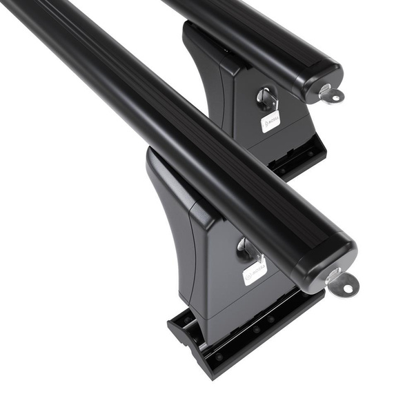 Barres de toit en aluminium adapté pour Peugeot Partner mk II Van (2008-2018) - Porte-Bagages de Voiture noir - points de montage - (suivant le modèle de voiture ils peuvent se situer à différents endroits)