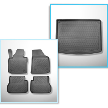 Kit tapis de coffre et tapis de voiture TPE pour: Volkswagen Caddy Life Mixt, Co