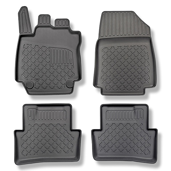 Tapis de sol en TPE adapté pour Renault Captur SUV (04.2013-12.2019) - tapis de voiture - noir