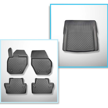 Kit tapis de coffre et tapis de voiture TPE pour: Volvo S60 III Berline (10.2018-....) - también Cross Country