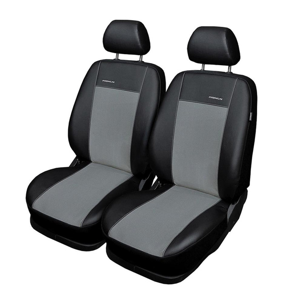 Housses de siège sur mesure adaptées pour Peugeot Partner II Van (2008-2018) seulement les sièges avant - deux simple - housse siege voiture - couverture siege - gris