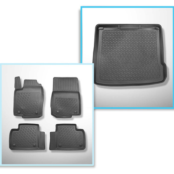 Kit tapis de coffre et tapis de voiture TPE PREMIUM pour: Mercedes-Benz Classe M W166 SUV (11.2011-05.2015)