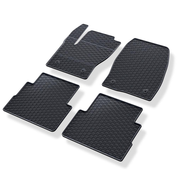 Tapis de sol en caoutchouc adapté pour Ford Kuga II SUV (2012-2019) - tapis de voiture - noir - 4 pcs.