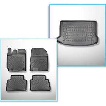 Kit tapis de coffre et tapis de voiture TPE pour: Hyundai Kona SUV (11.2017-03.2