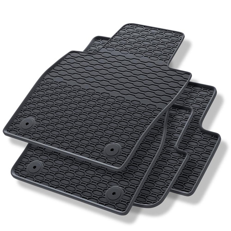 Tapis de sol en caoutchouc adapté pour Skoda Fabia III (2018-2021) - tapis de voiture - noir