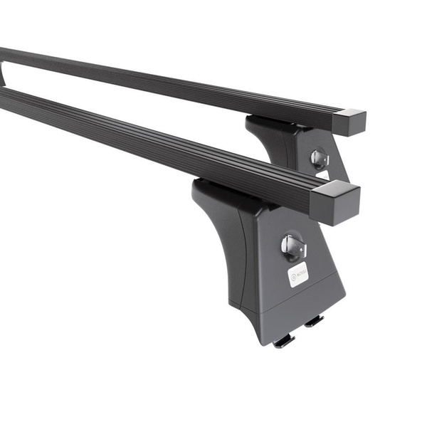 Barres de toit en acier adapté pour Renault Scenic mk II Monospace (2003-2008) - Porte-Bagages de Voiture noir - points de montage - (suivant le modèle de voiture ils peuvent se situer à différents endroits)