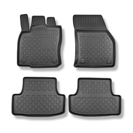 Tapis de sol en TPE adapté pour Volkswagen T-Roc SUV (12.2017-....) - tapis de voiture - noir