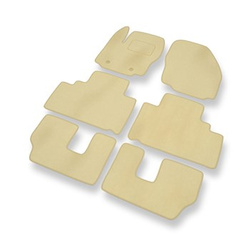 Tapis de Sol Velours adapté pour Ford Galaxy III Monospace (2006-2015) - Premium tapis de voiture - beige