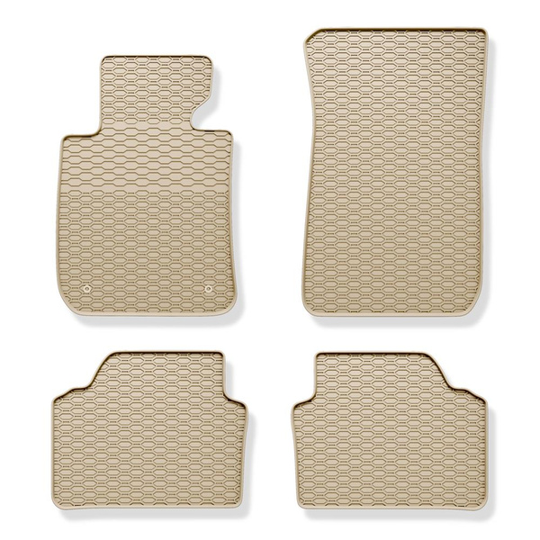 Tapis de sol en caoutchouc adapté pour BMW 3 E90, E91 Berline, Touring (2004-2013) - tapis de voiture - beige - 4 pcs.