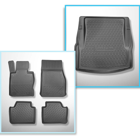 Kit tapis de coffre et tapis de voiture TPE PREMIUM pour: BMW 3 F30 Berline (01.2012-02.2019) - X-drive