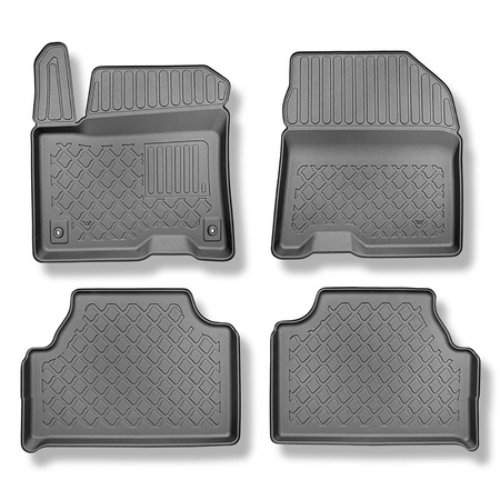 Tapis de sol en TPE adapté pour Hyundai Kona electric SUV (08.2018-....) - non pour version hybride - tapis de voiture - noir