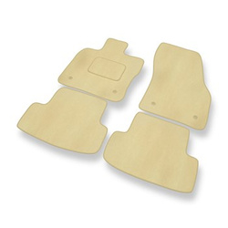 Tapis de Sol Velours adapté pour Audi Q2 SUV (2016-....) - Premium tapis de voiture - beige